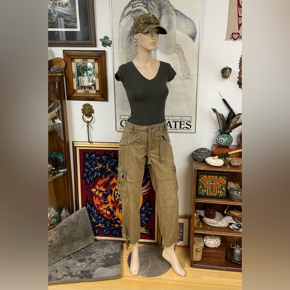 Old Navy Khaki Cargo Pants - Women's Tan Utility Style